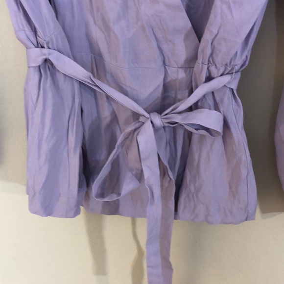 J. Crew Factory size 10 lavender peplum wrap top - Picture 6 of 8